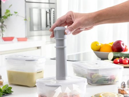 Jeu de 3 Récipients d Emballage sous Vide avec Pompe Manuelle Vacse InnovaGoods For Sale