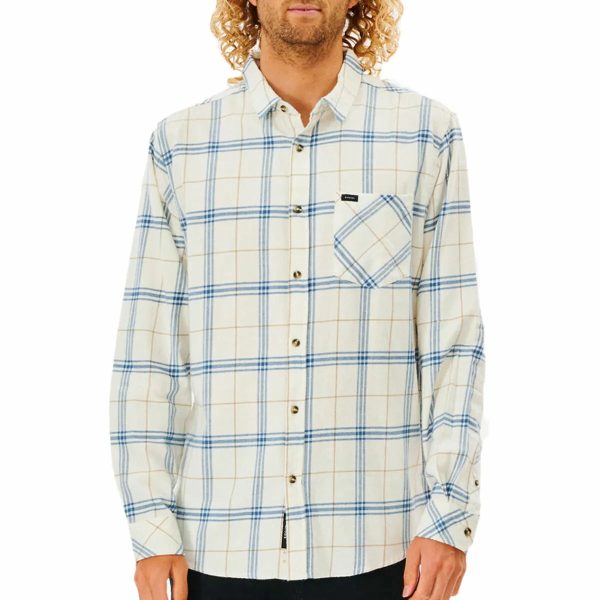 Chemise à manches longues homme Rip Curl Checked in Flannel Franela Blanc on Sale