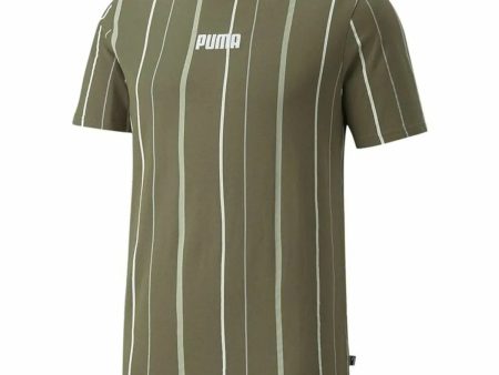 Maillot de Corps de Sport à Manches Coupe Puma Modern Basics M Kaki Online Hot Sale